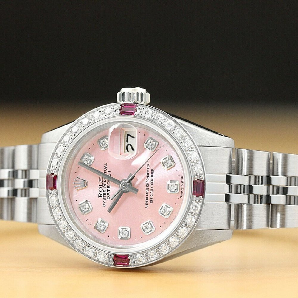 Sale! Rolex 18k White Gold w/ Ruby + Diamond Bezel